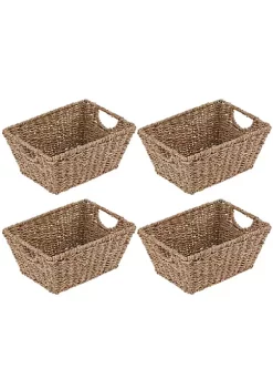 Cheap 😀 MDesign Woven Seagrass Basket with Handles 12" x 9" x 6" 🌟 -Storage Basket Store Belk 2045