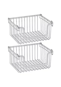 Best Sale 😍 MDesign Stackable Open Front Wire Basket 12" x 10" x 6" 😉 -Storage Basket Store Belk 2075