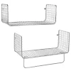 Outlet ✔️ MDesign Wall Mount Wire Shelf with Towel Bar Set 🌟 -Storage Basket Store Belk 2094