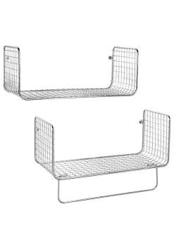 Outlet βοΈ MDesign Wall Mount Wire Shelf with Towel Bar Set π