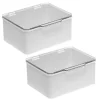 Promo 🛒 MDesign Stackable Hinged Lid Bin 6" x 7" x 3" 💯 -Storage Basket Store Belk 2157
