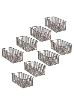 Coupon ⌛ MDesign Wire Basket with Handles 16" x 6" x 6" 🛒