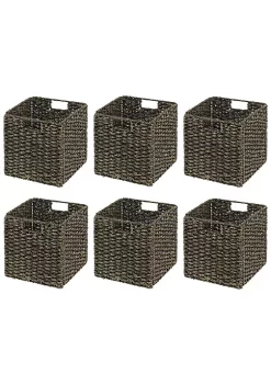 Discount 🥰 MDesign Woven Seagrass Cube Basket 11" x 11" x 11" ✔️ -Storage Basket Store Belk 2262