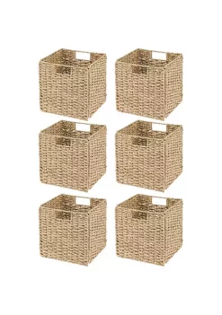 Discount 🥰 MDesign Woven Seagrass Cube Basket 11" x 11" x 11" ✔️ -Storage Basket Store Belk 2263