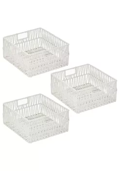 Cheap 🌟 MDesign Macrame Wire + Cotton Rope Baskets 12" x 13" x 6" 🔔 -Storage Basket Store Belk 2301