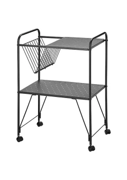 New 🧨 MDesign 2-Tier Metal Rolling Cart with Wire Basket 👏 -Storage Basket Store Belk 2343