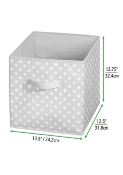 Cheap 😀 MDesign Polka Dot Bin with Handles 13.5" x 12.5" x 13" 🎉 -Storage Basket Store Belk 2357