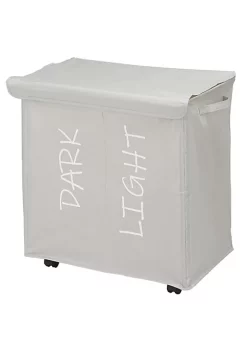 Promo 🤩 MDesign 2-Section Foldable Hamper with Wheels 🧨 -Storage Basket Store Belk 2374