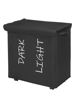 Promo 🤩 MDesign 2-Section Foldable Hamper with Wheels 🧨 -Storage Basket Store Belk 2375