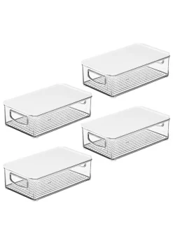 Best Sale 😉 MDesign Stackable Bin with Lid 11" x 6" x 3" 😍 -Storage Basket Store Belk 2404