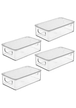 Best Sale 😉 MDesign Stackable Bin with Lid 11" x 6" x 3" 😍 -Storage Basket Store Belk 2405