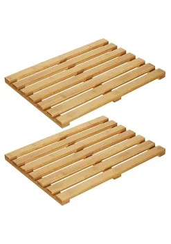 Cheapest 🎁 MDesign 2-Piece Bamboo Slated Spa Mat 🔥