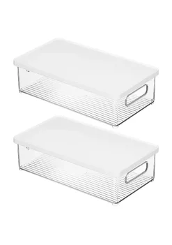 Budget 🛒 MDesign Stackable Bin with Lid 15" x 8.5" x 4" ✔️