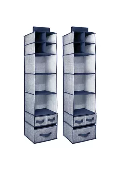 Deals 😉 MDesign 7-Section Hanging Closet Organizer with Drawers 👏