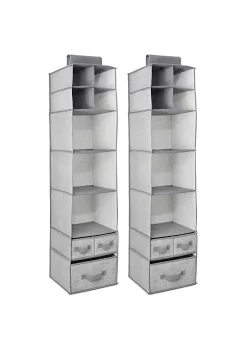 Deals 😉 MDesign 7-Section Hanging Closet Organizer with Drawers 👏 -Storage Basket Store Belk 2417
