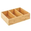 Budget ✔️ MDesign 3-Section Bamboo Bin 16" x 12" x 4" 🧨 -Storage Basket Store Belk 2445
