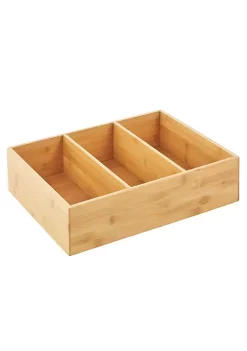 Budget ✔️ MDesign 3-Section Bamboo Bin 16" x 12" x 4" 🧨