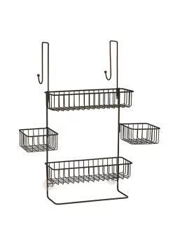 Cheap 🤩 MDesign 4-Shelf Over Door Shower Caddy with Towel Bar 👏 -Storage Basket Store Belk 2449
