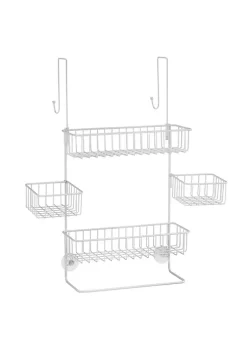 Cheap 🤩 MDesign 4-Shelf Over Door Shower Caddy with Towel Bar 👏 -Storage Basket Store Belk 2450
