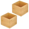 Deals 🎉 MDesign Bamboo Bin Set 7" x 7" x 6" 😍 -Storage Basket Store Belk 2532
