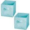 Best Sale 👏 MDesign Polka Dot Bin with Handles 13.5" x 12.5" x 13" 😀 -Storage Basket Store Belk 2589