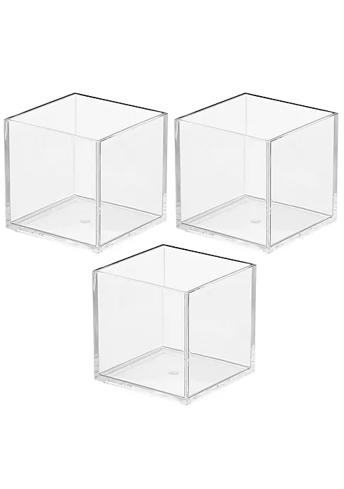Discount π MDesign Stackable Square Bin Set 4" x 4" x 4" β 3 Discount π MDesign Stackable Square Bin Set 4" x 4" x 4" β