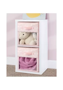 Discount 🔥 MDesign Polka Dot Fabric Bin with Window Set 10.5" x 10.5" x 11" 💯 -Storage Basket Store Belk 2640