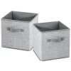 Best Sale ⌛ MDesign Cube Fabric Bin with Handles Set 11" x 11" x 11" ❤️ -Storage Basket Store Belk 2643