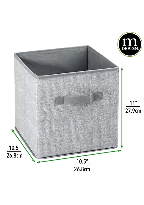 Best Sale ⌛ MDesign Cube Fabric Bin with Handles Set 11" x 11" x 11" ❤️ 4 Best Sale ⌛ MDesign Cube Fabric Bin with Handles Set 11" x 11" x 11" ❤️ - Image 2