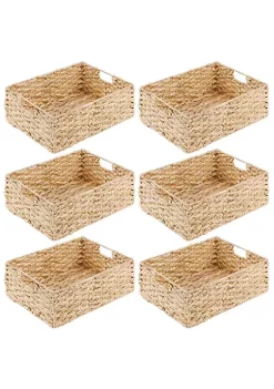 Best Pirce 🌟 MDesign Braided Hyacinth Basket with Handles 16" x 12" x 6" 🥰