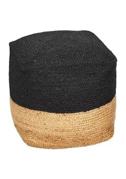 Budget ⌛ MDesign Jute Color Block Pouf ⭐