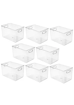 Best Sale 🤩 MDesign Clear Bin with Handles 12" x 8" x 7.75" 😉 -Storage Basket Store Belk 2707