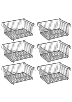 Best deal ⌛ MDesign Stackable Wire Basket 12" x 11" x 5" 🧨 -Storage Basket Store Belk 2714