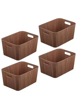 Brand new 🧨 MDesign Wood Grain Paperboard Bin with Handles 16" x 12" x 8" 😍