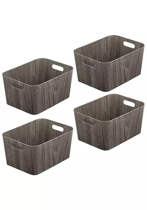 Brand new ๐งจ MDesign Wood Grain Paperboard Bin with Handles 16" x 12" x 8" ๐ 4 Brand new ๐งจ MDesign Wood Grain Paperboard Bin with Handles 16" x 12" x 8" ๐ - Image 2