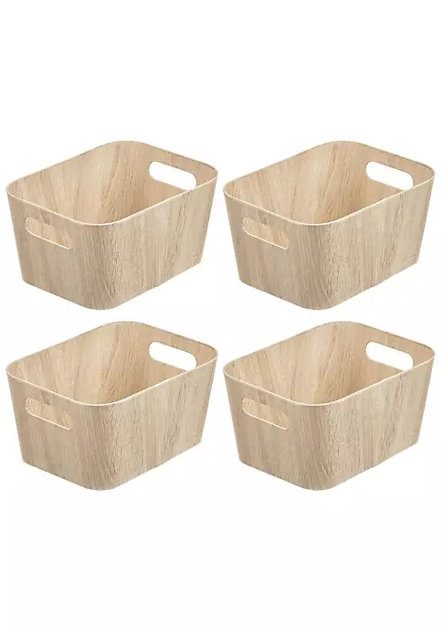 Brand new ๐งจ MDesign Wood Grain Paperboard Bin with Handles 16" x 12" x 8" ๐ 5 Brand new ๐งจ MDesign Wood Grain Paperboard Bin with Handles 16" x 12" x 8" ๐ - Image 3