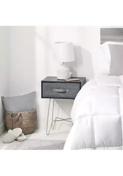 Deals 🌟 MDesign Wood Table with Wire Legs and Pull-Out Drawer 👍 -Storage Basket Store Belk 2751