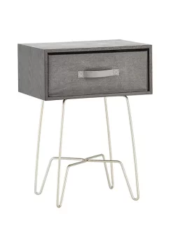 Deals 🌟 MDesign Wood Table with Wire Legs and Pull-Out Drawer 👍 -Storage Basket Store Belk 2752