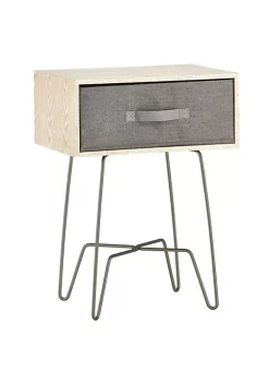Deals 🌟 MDesign Wood Table with Wire Legs and Pull-Out Drawer 👍 -Storage Basket Store Belk 2753