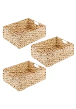 Best deal 💯 MDesign Braided Hyacinth Basket with Handles 16" x 12" x 6" ⌛ -Storage Basket Store Belk 2790