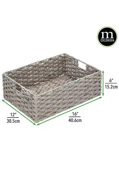 Best deal 🛒 MDesign Braided Hyacinth Basket with Handles 16" x 12" x 6" 👍 -Storage Basket Store Belk 2792
