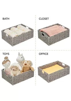 Best deal 🛒 MDesign Braided Hyacinth Basket with Handles 16" x 12" x 6" 👍 -Storage Basket Store Belk 2793