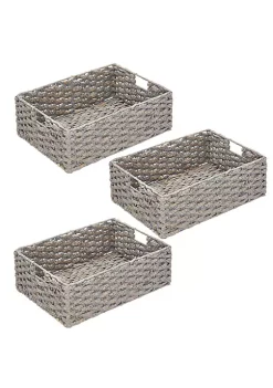 Best deal 🛒 MDesign Braided Hyacinth Basket with Handles 16" x 12" x 6" 👍 -Storage Basket Store Belk 2794