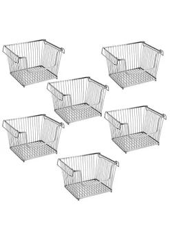 Best Pirce ✔️ MDesign Wire Open Front Basket with Handles 13" x 11" x 9" 🥰 -Storage Basket Store Belk 2813