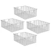 Outlet 💯 MDesign Wire Basket with Handles 16" x 6" x 3" 🛒 -Storage Basket Store Belk 2824