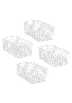 Outlet 💯 MDesign Wire Basket with Handles 16" x 6" x 3" 🛒 -Storage Basket Store Belk 2826