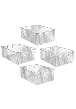 Outlet 💯 MDesign Wire Basket with Handles 16" x 6" x 3" 🛒 -Storage Basket Store Belk 2827