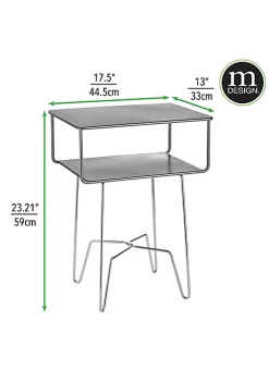 Cheap 🎉 MDesign 2-Tier Industrial Side Table 🎉 -Storage Basket Store Belk 2830