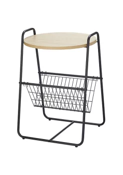 Best deal 👍 MDesign Metal Side Table with Built-in Wire Basket 🎁