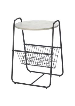 Best deal 👍 MDesign Metal Side Table with Built-in Wire Basket 🎁 -Storage Basket Store Belk 2836